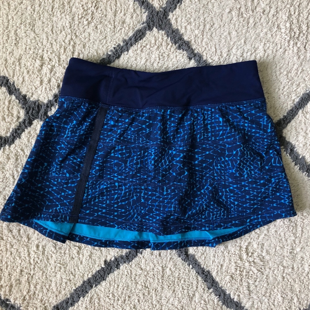 Blue Pattern Lululemon Pleated Skirt